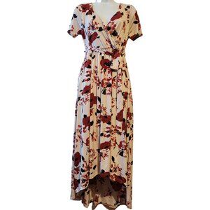 Preowned PinkBlush Maternity Floral Wrap Dress – Size XL